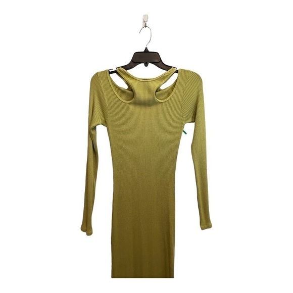 Simon Miller Anz Rib Cutout Long Sleeve Dress in kiwi (lime green) - Picture 6 of 15